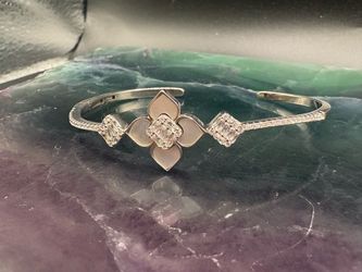 Silver Floral Cuff Bracelet