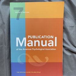 Publication Manual of American Psychology Association 7th Edition