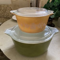Pyrex Casserole Dishes (2) Vintage 1970