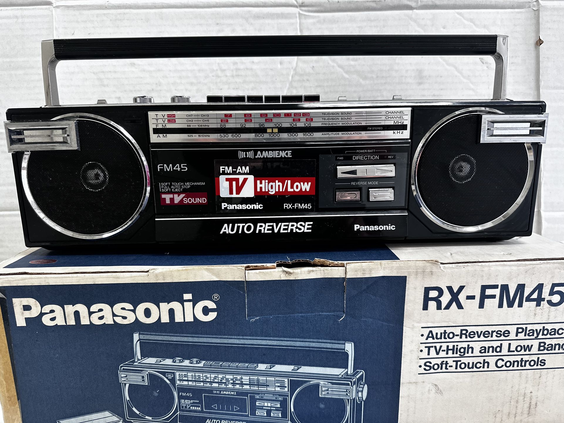 Vintage Boombox In Original Box With Manual 