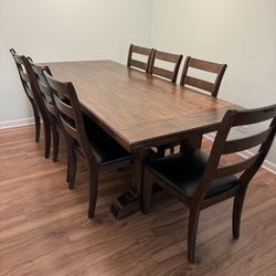 Dining Room Set 9-pieces With 18” Leaf