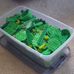 6 Lbs Sorted Green LEGO Lot