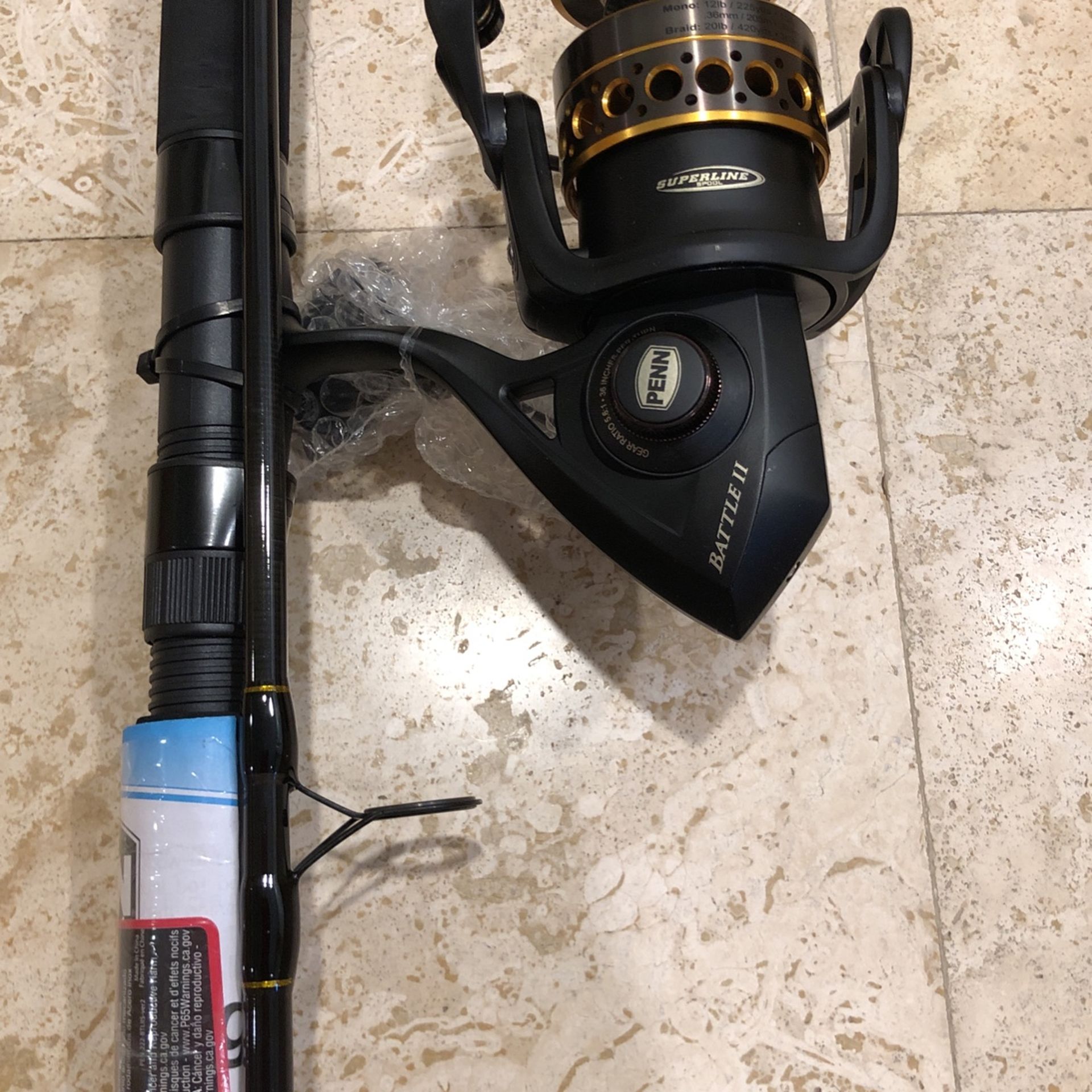 Penn Battle 2 8ft Rod 5000 Spinning Reel Fishing Combo