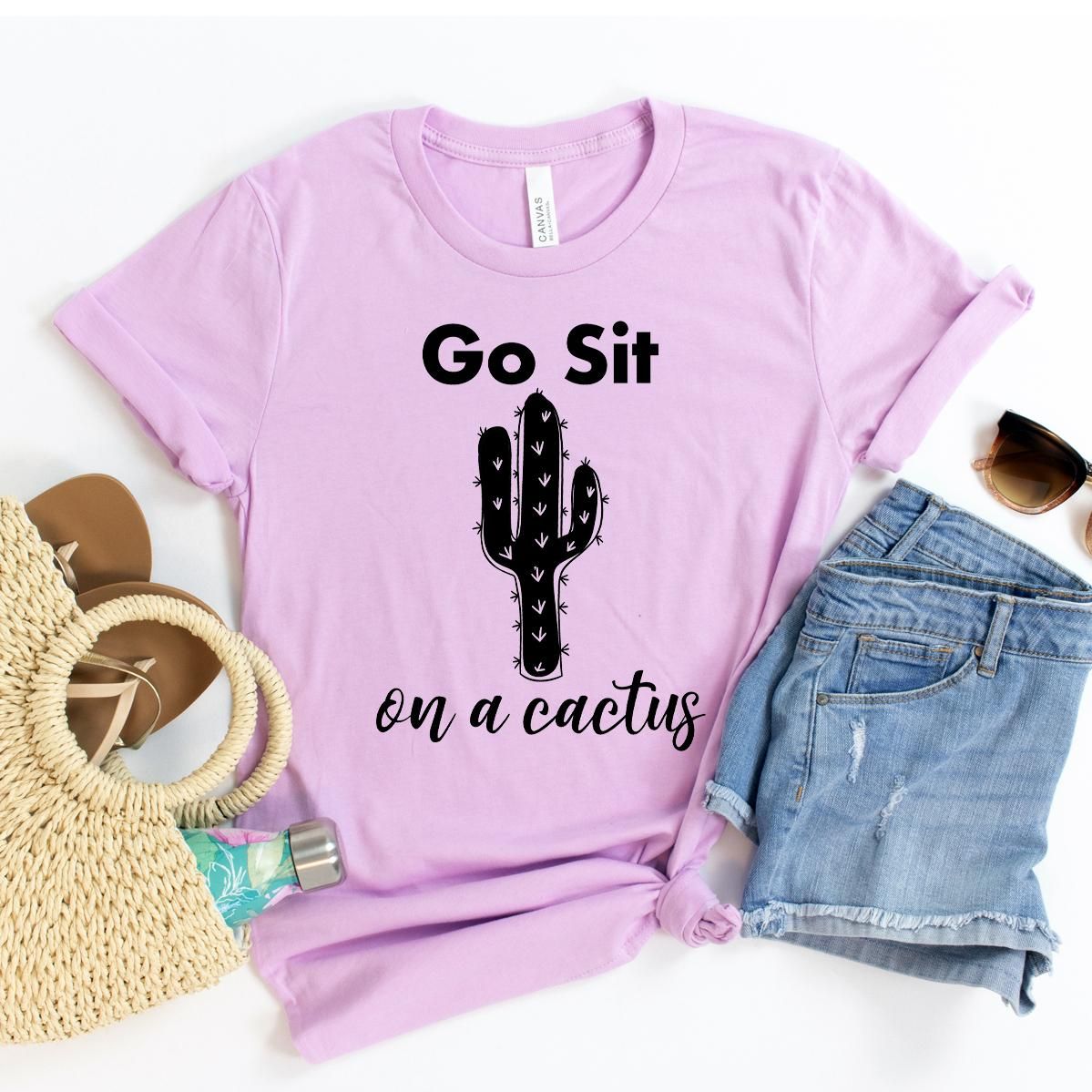 Go Sit On A Cactus T-shirt, Arizona Tshirt, Desert Shirt, Savage Quote Shirts, Humor Tee, Workout Gift, Summer Top, Size X-Small