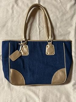 Neiman Marcus Denim & Gold Bag/Shoulder/Tote