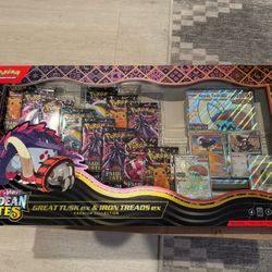 Pokemon Paldean Fates Great Tusk And Iron Threads Ex Box 