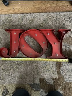 Metal JOY Lighted Sign Aaron Brothers Marquees 24.75" Battery Powered