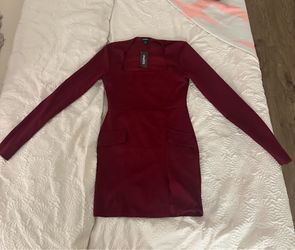 Red mini dress booho with tag size M