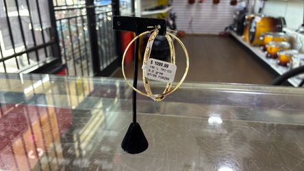 14k tri color hoops