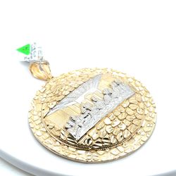 10kt Gold Xl Round Last Supper Nugget Pendant 21.80grams 