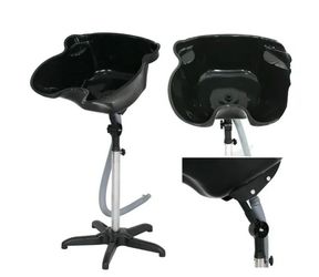 Portable Black Shampoo Bowl w/ Adjustable Stand