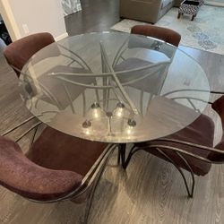 Glass Top Dining Table
