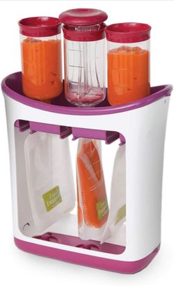 Infantino Squeeze Station, Baby Food Maker & Pouch Filler, Fill 3 Reusable Pouches at Once, Easy to Use, Dishwasher Safe, Homemade Baby Food Prep Esse