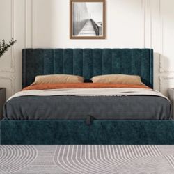 Green Lift Up Storage Platform Bed