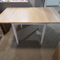 Expanding Dining Room Table And Two Chairs