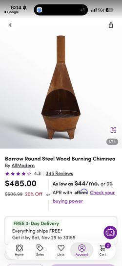 WOOD BURNING CHIMNEA