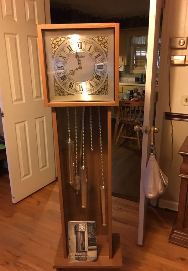 The Bentley IX Grandfather Clock. Needs battery replacement part which