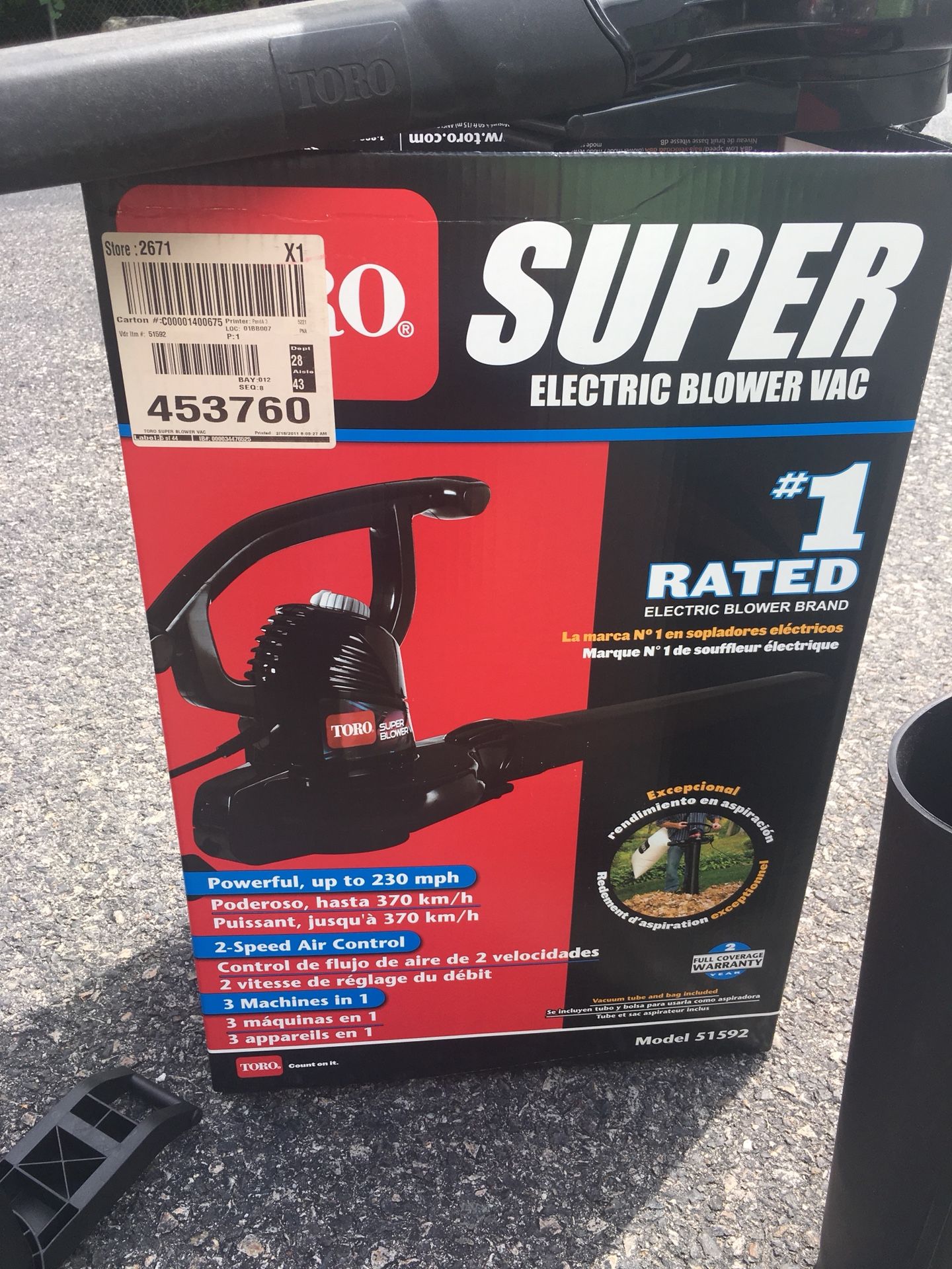 TORO Super Electric Leaf Blower