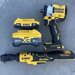 Dewalt 20v 3/8” Ratchet 1/2” Impact and Batteries $359