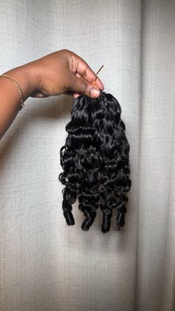 Amy Miracle Knots Crochet Human Hair Burmese Curly Black 18 Inch 50g Pre-Separated, Invisible Reusable Feather Crochet Hair for  Women, Reusable, Idea