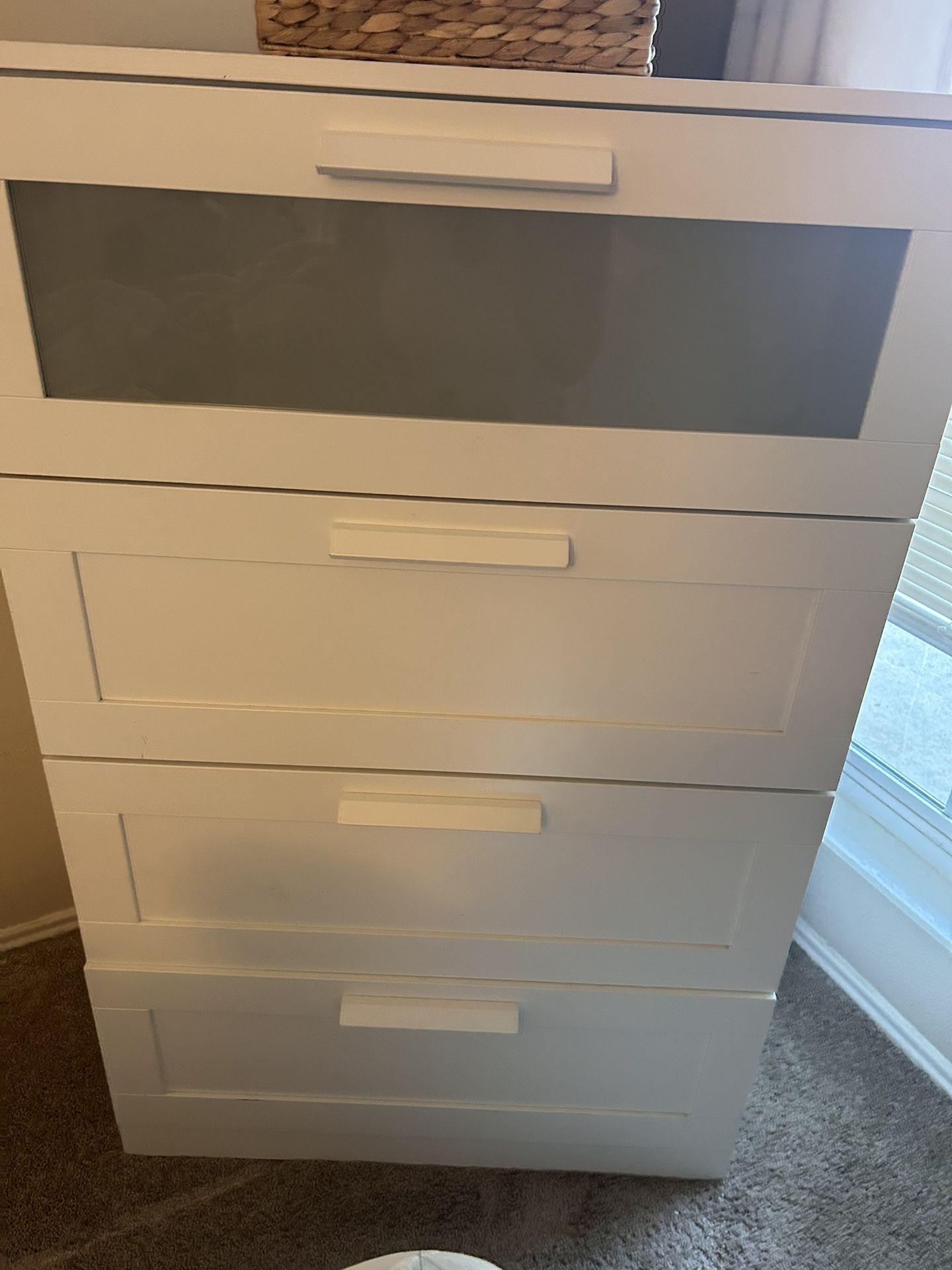 White Four Drawer Dresser