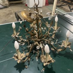 Vintage Chandelier With Crystal Accents 