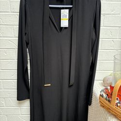 Michael Kors NWT Black Long Sleeve Jersey Dress Size Medium 