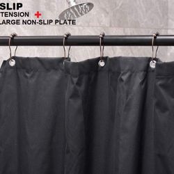 BRIOFOX Spring Tension Curtain Rod 27-43 Inches Matte Black, Never Rust and Non-Slip Shower Rod, Stainless Steel 