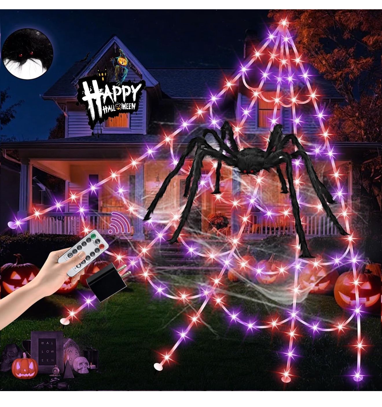   Giant Spider halloween lights