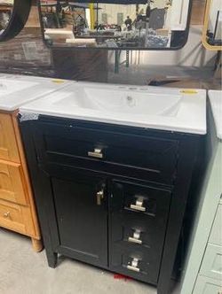 $165 Each Solid Wood Frame 24” Bathroom Vanity w/ Sink Storage Cabinet