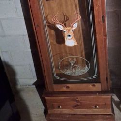 Beautiful Wooden Deer Gun Cabinet 
