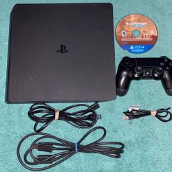 SONY PLAYSTATION 4 PS4 SLIM CONSOLE WITH VIDEO GAME & CONTROLLER