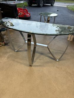 glas coffe table 3 Pzas
