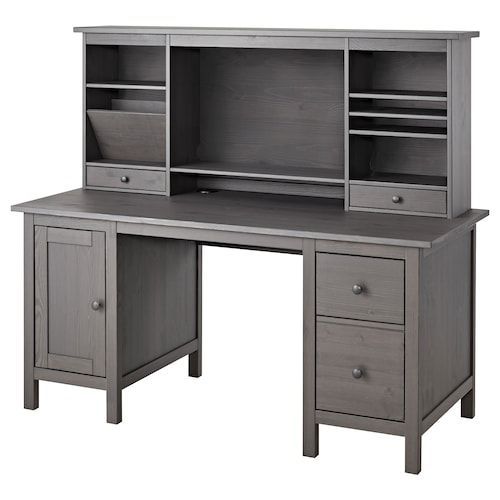 IKEA HEMNES Desk with Hutch – Gray