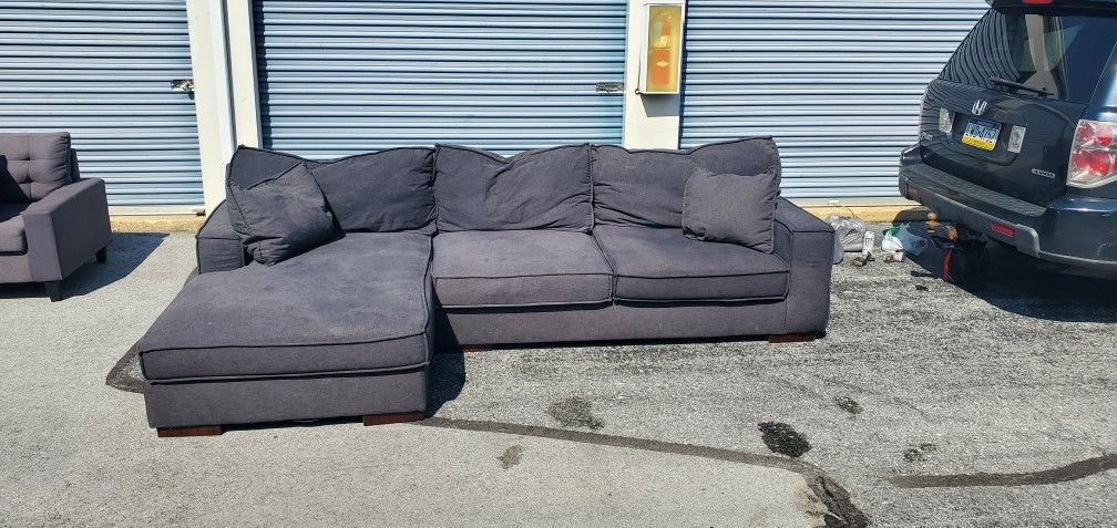 Beautiful Dark Gray Sectional W/Chaise 