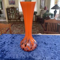 Czechoslovakian Handmade Pre. WW2 Signed Art Glass Vase “End Of The Day” Style