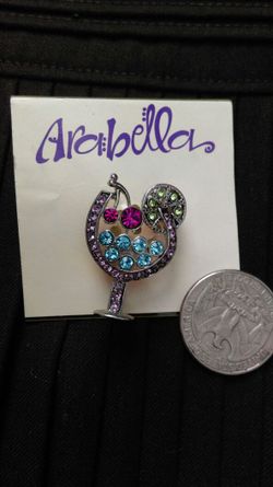 Margarita cocktail drink rhinestone pin. New never worn