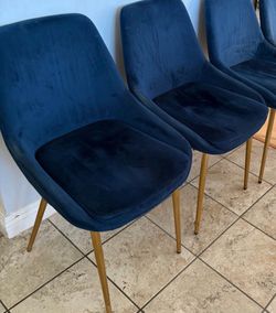 Navy Blue Velvet Dining Chairs Set of 4