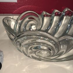 Mikasa Large Crystal Shell Dish Bowl