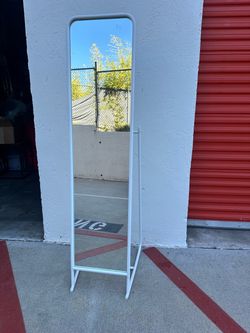 IKEA Full-Length Floor Mirror White Metal Frame