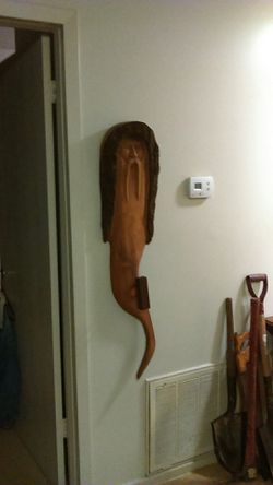 HAND CARVED WALL HANGING CANDLE HOLDER