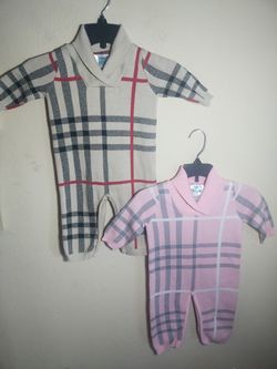 Zippy One Z Onesies Baby 9M Nova Check Thick Knit Winter Preppy
