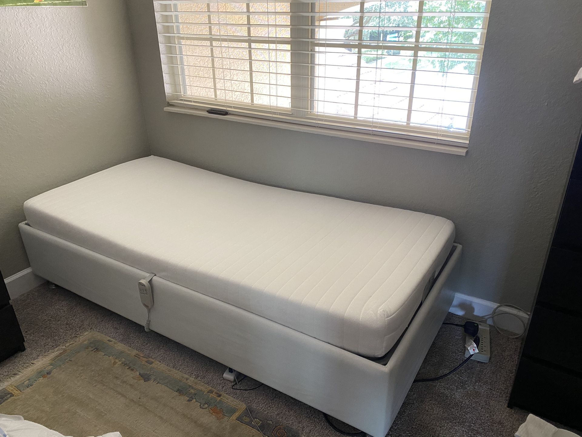 Twin bed with adjustable frame( used )