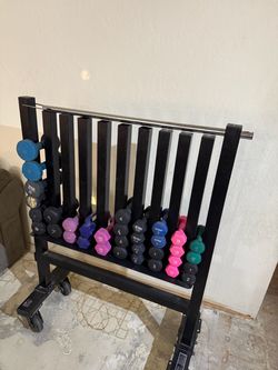 Studio Rack with Dumbbells