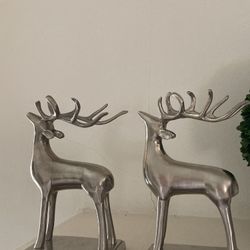 Two rare reindeer stocking holders 