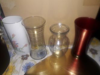 4 Assorted Flower Vases