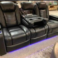 Black Color Power Recliner Sofa Same Day Delivery By Ashley 