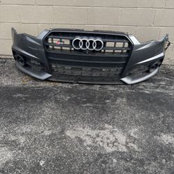 2016-2018 Audi C7.5 S6 OEM Complete Front Bumper Assembly W/ Black Optics & Cameras 