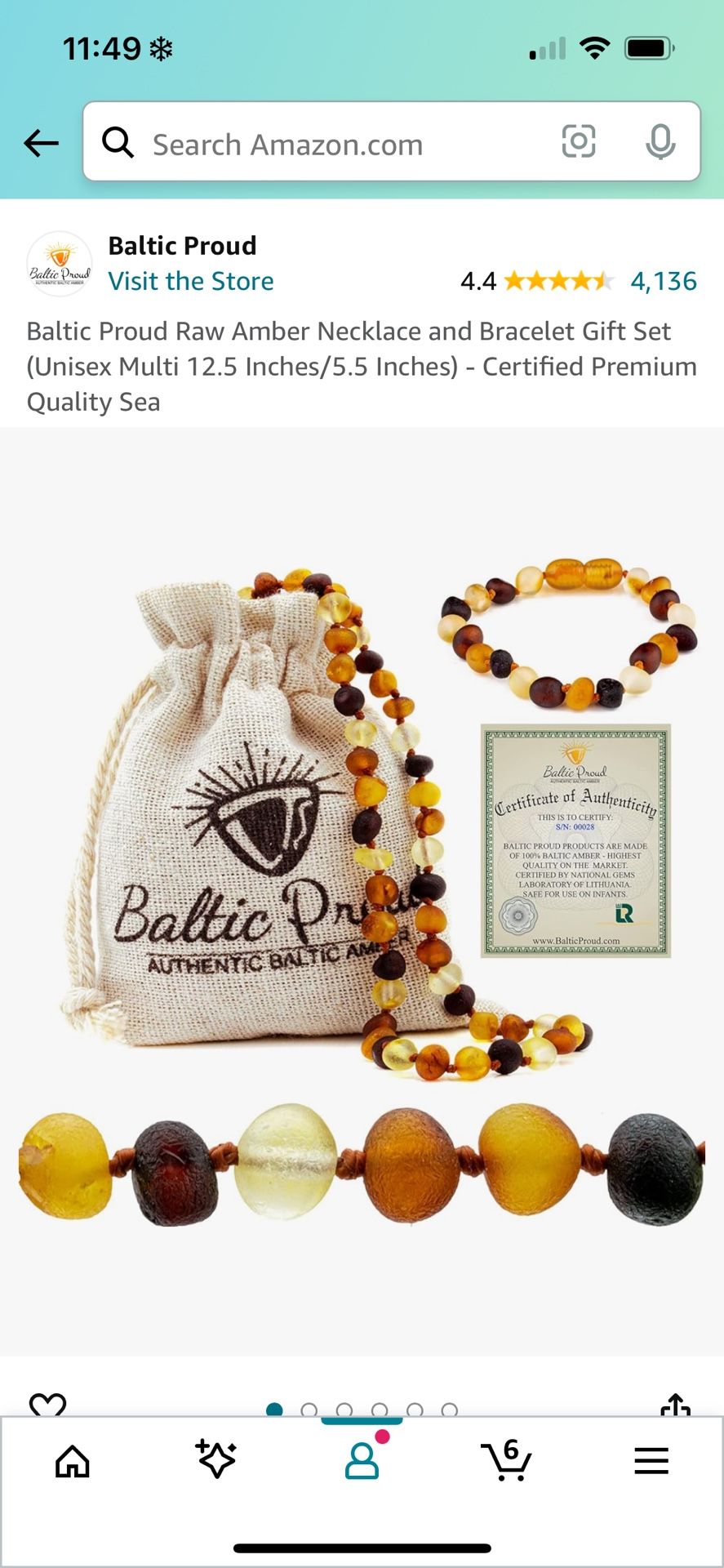 Amber Teething Baby Necklace And Bracelet