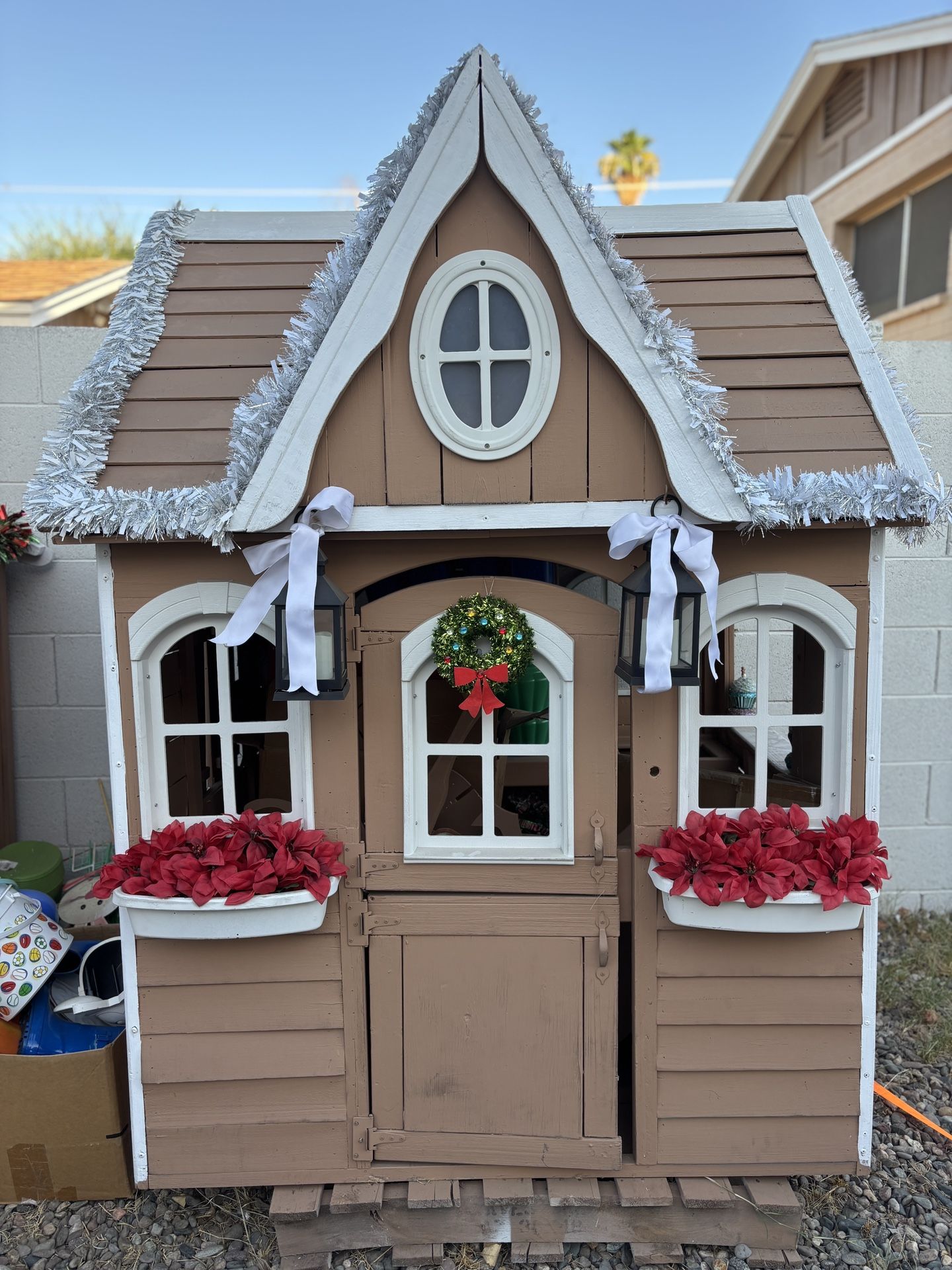 Outdoor Christmas Gingerbread House